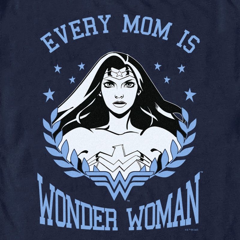 Men's Wonder Woman Every Mom is Wonder Woman Black and White T-Shirt, 2 of 6