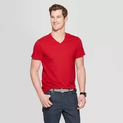 Men's Short Sleeve V-Neck Perfect T-Shirt - Goodfellow & Co™ Red Velvet S