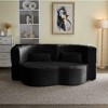 Kumasinova Modern Teddy Fabric Foam-Filled Floor Sofa with 2 Pillows, Convertible Sleeper Sofa Bed, 15" Full Size Folding Mattress for Living Room - 2 of 4