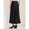 INSPIRE CHIC Women's Satin High Waist Drawstring Cocktail Wedding Maxi Skirt - 4 of 4