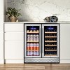 Tylza 30 Inch Wine and Beverage Refrigerator, Dual Zone Wine Beverage Cooler 30" with French Door, Holds 29 Bottles and 110 Cans - 2 of 4