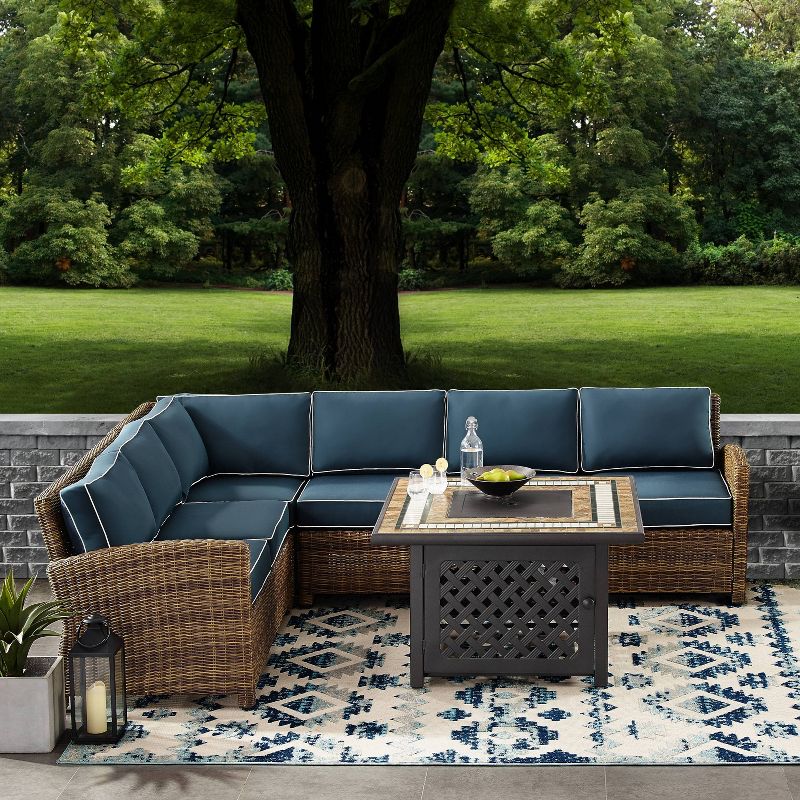 Bradenton 5pc Outdoor Wicker Sectional Set with Fire Table - Crosley
, 4 of 12