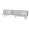 70.9" Manufactured Wood Hairpin Leg TV Rack with 2 Hinged Drawers, 2 Shelves and Cable Management for TVs up to 55" - 4 of 4
