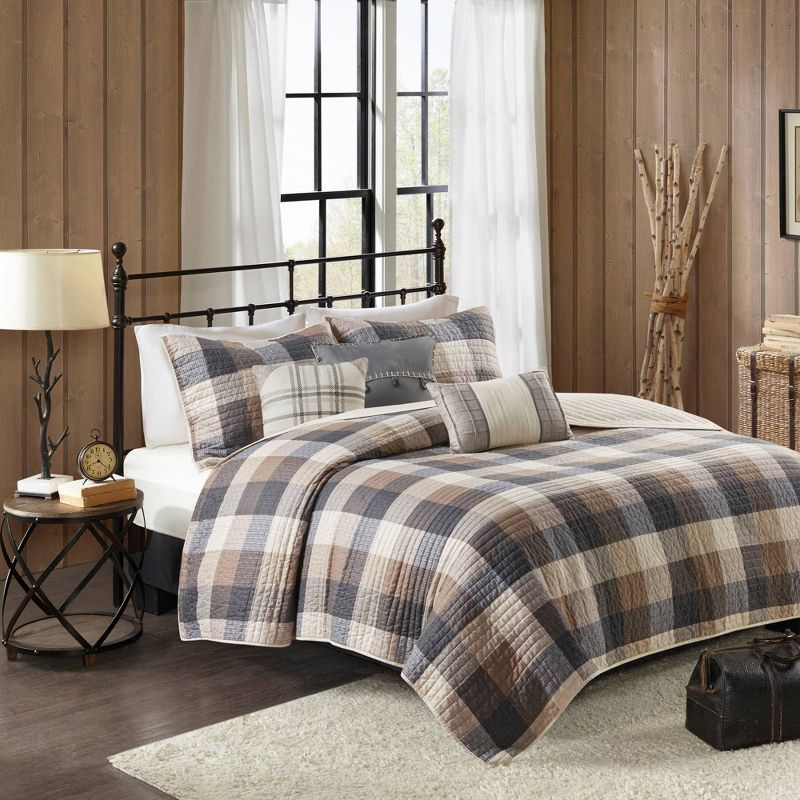 6pc Warren Herringbone Quilted Reversible Coverlet Set with Decorative Pillows - Madison Park, 3 of 14