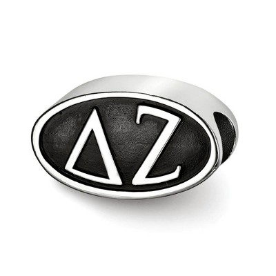 Black Bow Jewelry Sterling Silver Delta Zeta Greek Life Bracelet Bead Charm
