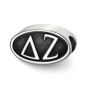 Black Bow Jewelry Sterling Silver Delta Zeta Greek Life Bracelet Bead Charm - 1 of 3