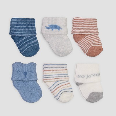 Carter's Just One You® Baby Boys' Terry Socks - Blue/Gray/Brown 0-3M