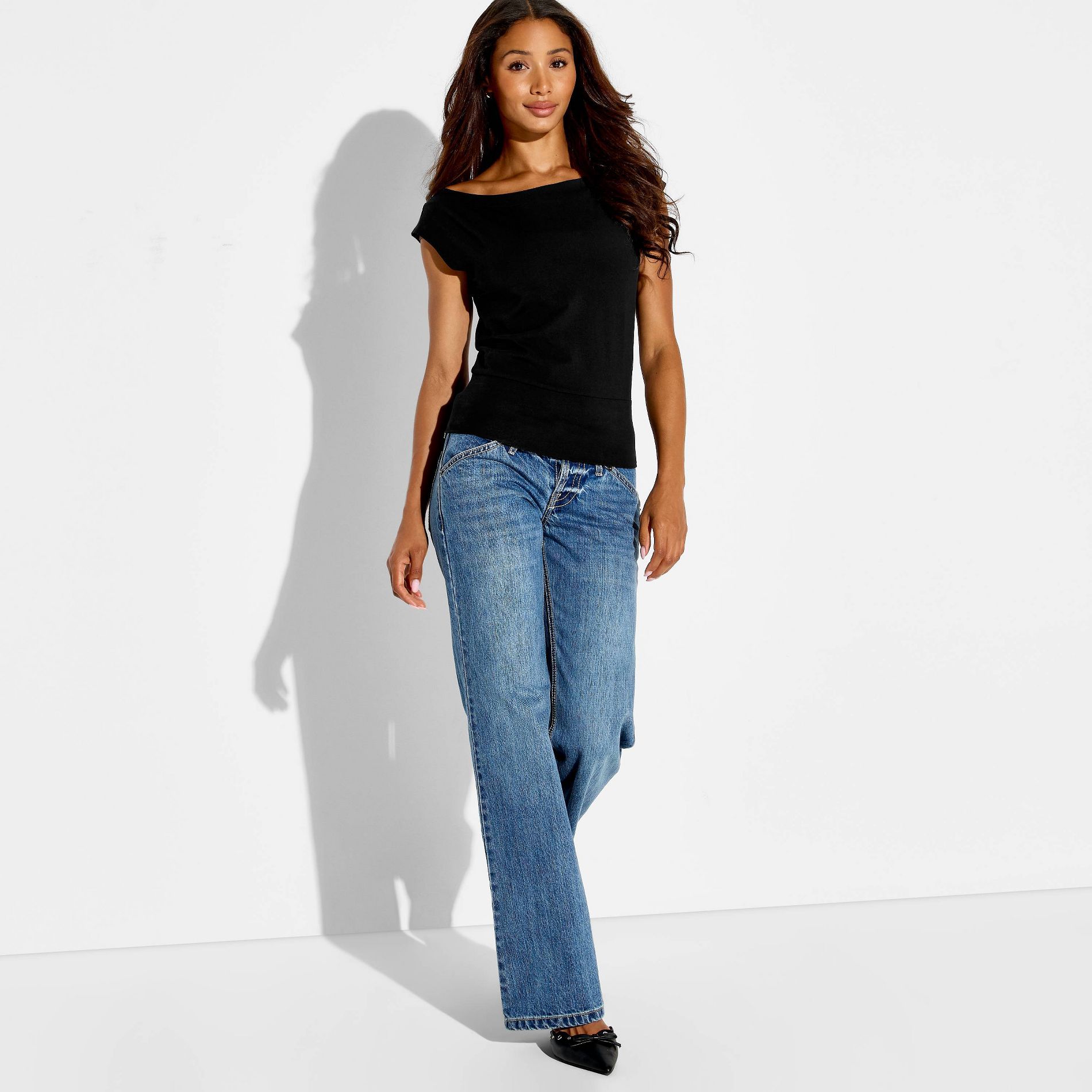 Women's Off the Shoulder Banded Bottom Top - Wild Fable™ with Olivia Dayton