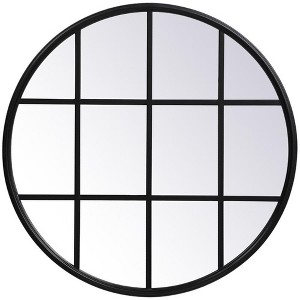 Elegant Lighting Metal windowpane mirror 28 inch x 28 inch in Black - 1 of 4