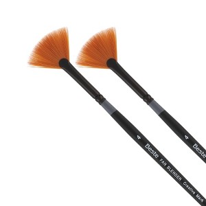 Creative Mark Beste Golden Taklon Fan Blender #4 - 2 Pack Artist Brush, Professional Watercolor Brushes, For Acrylic Painting, Short Handle, Sharp - 1 of 4