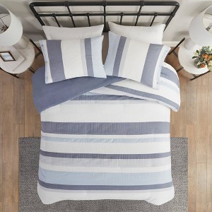 3pc Roman Jacquard Duvet Cover Set - Madison Park - 1 of 4