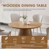 Gulches 47.24" Round Dining Table, Natural Wood MDF Top with Slatted Legs, Multi-Functional Space-Saving for Living Room/Kitchen - 2 of 4