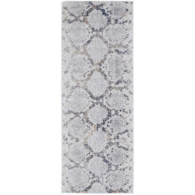 Laina Transitional Trellis & Lattice Silver/Gray/Blue Area Rug