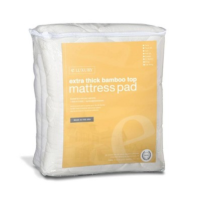 Eluxury Extra Thick Rayon From Bamboo Mattress Pad With Fitted Skirt