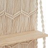 49"x25" Cotton Macrame Handmade 2 Shelves Wall White - Novogratz: Bohemian Bathroom Storage, Indoor Decor - image 3 of 4