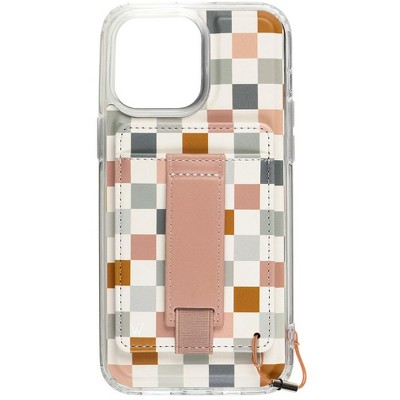 Walli Cases Coastal Check Magnetic Case with Wallet and Finger Strap