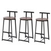 NicBex Set of 3 Bar Stools for Kitchen Island,Metal Counter Bar Stools with Backrest,Bar Chairs for Dining Rooms,Kitchens,Islands - 2 of 4