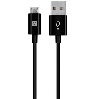 Monoprice USB-A to Micro B Cable - 0.5 Feet - Black, Polycarbonate Connector Heads, 2.4A, 22/30AWG - Select Series