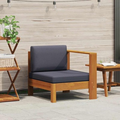 Wooden Sofa Dark Grey Solid Acacia Wood 27.6 in x 25.6 in x 23.6 in vidaXL