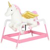 Qaba Kids Ride on Horse for 5-12 Years, Spring Horse with Sound, Unicorn Design, Pink - 4 of 4