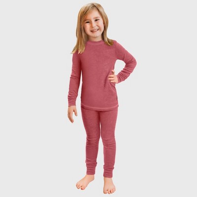City Threads Girls USA-Made Soft & Cozy Thermal Long Johns 2-Piece Set - Warm Base Layer & Loungewear