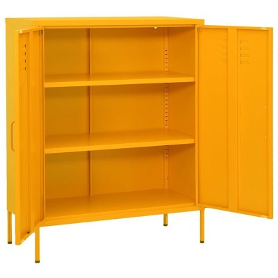 vidaXL Storage Cabinet Mustard yellow Steel Medium Levelers