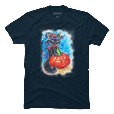 Men's Design By Humans halloween. the witch cat By POLINART T-Shirt