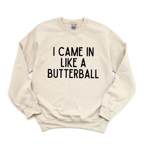 Simply Sage Market Women's Graphic Sweatshirt I Came In Like A Butterball - 1 of 4