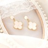 SOHI Women's Daisy White The Clover Drop Earrings - 2 of 4