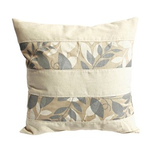 Slickblue Linen Patchwork Floor Cushion - Decorative Throw Pillow, 19.7"x19.7", 6 Design Choices, Machine Washable - 1 of 3