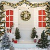 6 Ft Pre-Lit Artificial Christmas Garland with 20 LED Lights, Featuring Gold Bows, Ball Ornaments, Pine Cones, Rattan Accents for Festive Decor - 2 of 4