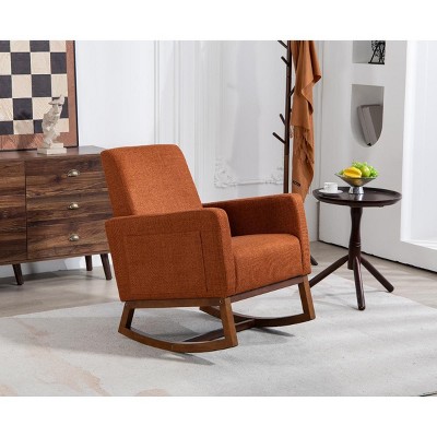 CIPACHO Mid Century Modern Accent Chair with Wood Frame, Upholstered Living Room Chairs , Reading Armchair for Bedroom Sunroom