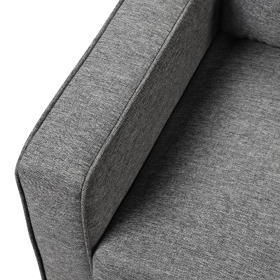 Gray Handcrafted Wood Frame Accent Chair with Plush Cushions