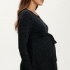 Anna-Kaci Women's Long Sleeve Maternity Top with Textured Knit Fabric and Side Bow Detail - 4 of 4