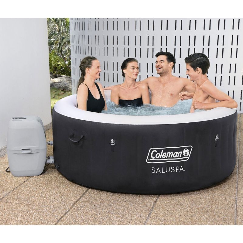 Coleman SaluSpa AirJet 4 Person Round Inflatable Hot Tub Outdoor Spa with 120 Soothing AirJets, Cover, and Type VI Filter Cartridge (12 Pack), Black, 5 of 7