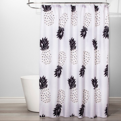 Pineapple Shower Curtain Black/White - Room Essentials™