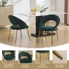 PAGED Dining Chairs with Curved Backrest, Upholstered Living Room Chairs with Golden Metal Legs for Living Room, Restaurant - 2 of 4