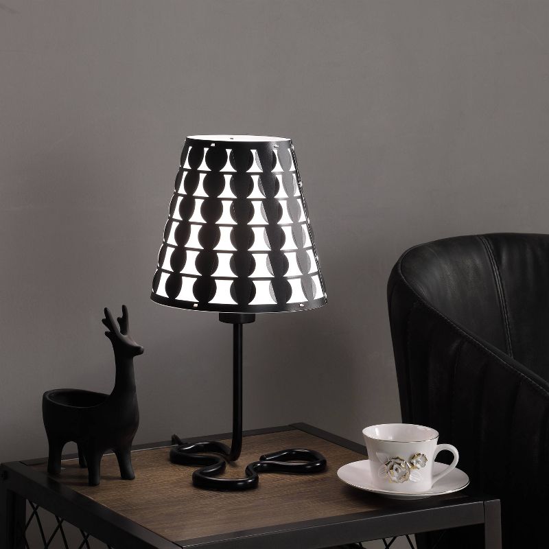 16&#34; Modern Metal Table Lamp with Clover Base Black - Ore International, 4 of 6