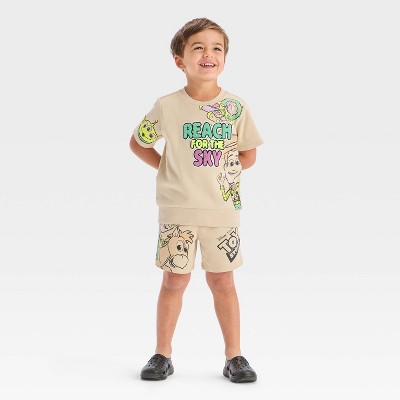 Toddler Boys' 2pc Disney Toy Story Top & Shorts Set - Tan