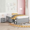 Full Platform Frame With Nightstand, 2 Built-in Drawers, Trundle, Shelves, Storage Box Full Size Bed Frame For Bedroom, Guest Room - 2 of 4