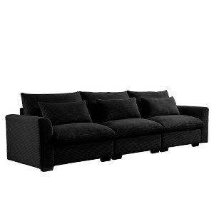 NicBex 122 Inch Deep Seat Corduroy Couch,3 Seater Sofa with 3 Waist Pillows for Living Room,Bedroom,Office,Apartment - 1 of 4
