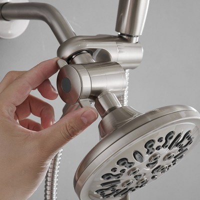Brushed Nickel Dual Function Handheld Rain Shower Faucet Set
