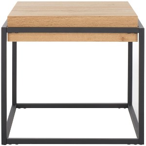 Edgefield End Table - Natural/Black - Safavieh - 1 of 4