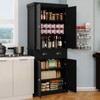MAYEERTY Black 71" Freestanding Kitchen Pantry, 4 Doors 1 Drawer 2 Adjustable Shelves - 2 of 4