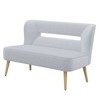 Beautyolove 46.5 in. W Blue Velvet Upholstered Open Back 2-Seater Loveseat Sofa with Solid Wood Legs - 3 of 4