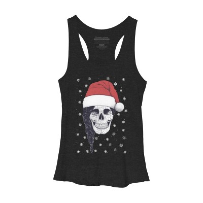 Women's Design By Humans Christmas skull By kodamorkovkart Racerback Tank Top