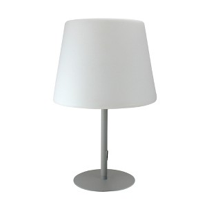 Kaemingk 23.25" Gray and White Outdoor Table Top Patio Lamp - 1 of 2