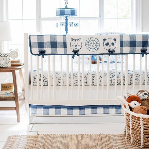 My Baby Sam Animal Parade Crib Bedding, Baby Boy Blue Bedding Sets