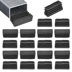 Unique Bargains Chair Leg Bar Stool Plastic Rectangle Hole Tubing End Plug Caps Black - 1 of 4