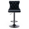 A&A Furniture,Swivel Velvet Barstools Adjusatble Seat ， Modern Upholstered Bar Stools with Backs Comfortable Tufted for Home Pub ,Set of 2 - 2 of 4